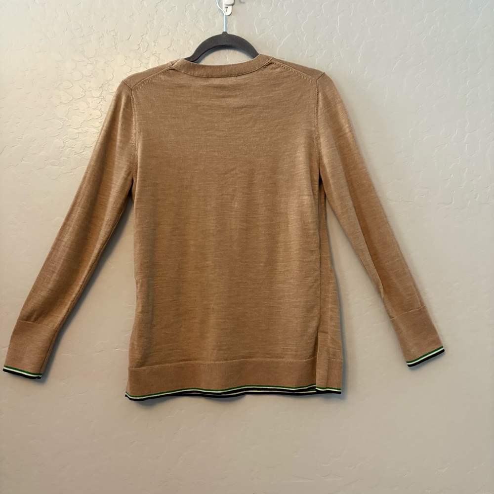 Banana Republic camel tan extra fine merino wool sweater petite medium - Picture 12 of 16